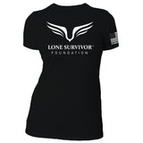 Women's Lone Survivor Foundation 2017 Crew Tee - Never Quit - Black - Clinch Gear