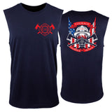 Thin Red Line - Shield - Muscle Tank - Navy - Clinch Gear