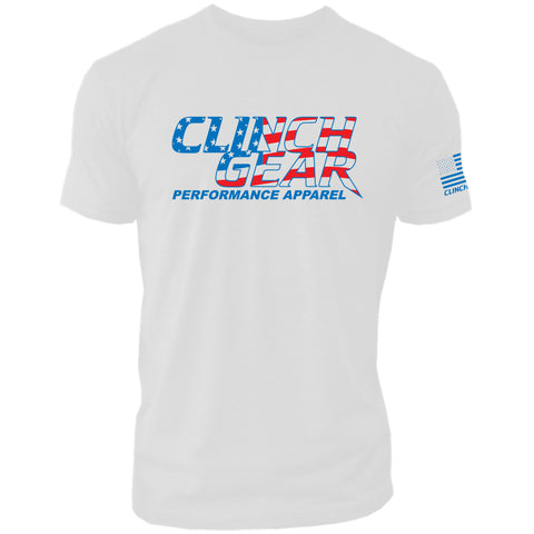 Stacked – America – Men's Crew – Red/Blue – White - Clinch Gear