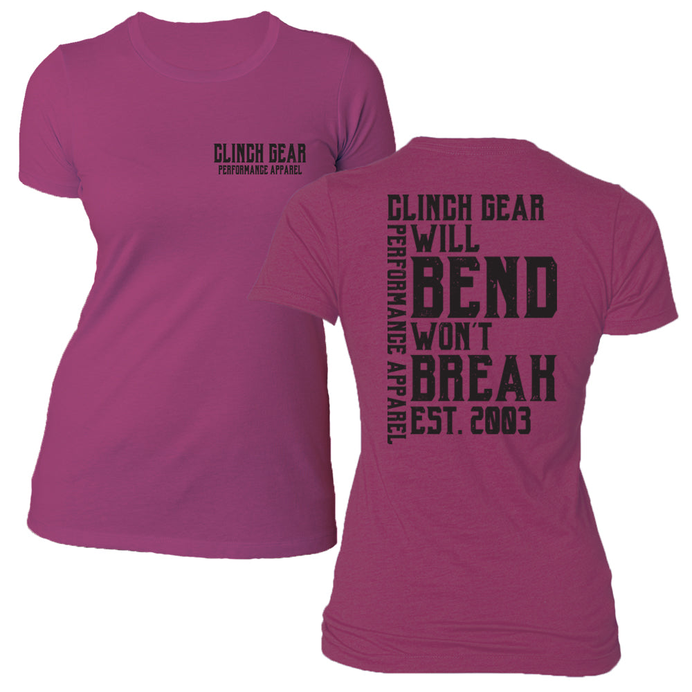 Clinch Gear - Will Bend Won't Break - Est. 2003 - Women's Crew - Lush - Clinch Gear