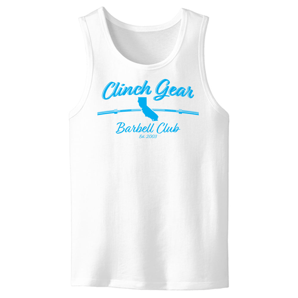 Clinch Gear Barbell Club - California - Men's Tank - White - Clinch Gear