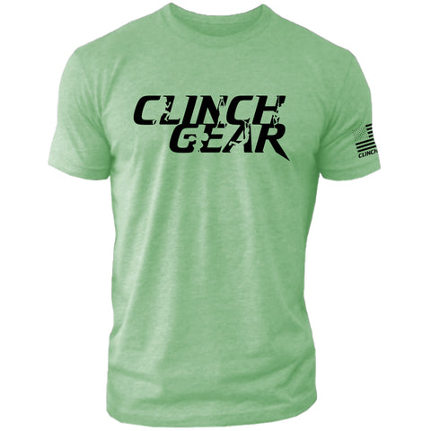 Clinch Gear Stacked – Crew Tee – Apple Green/Black - Clinch Gear