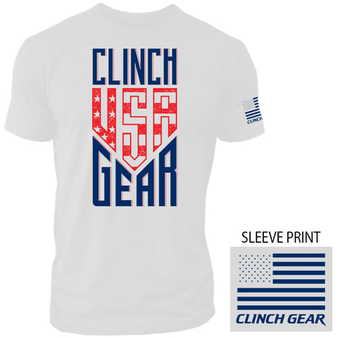 Clinch Gear - USA - Crew Tee - White - Clinch Gear