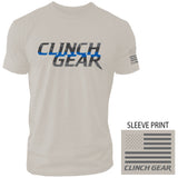 Clinch Gear Thin Blue Line - Stacked – Crew Tee – Sand