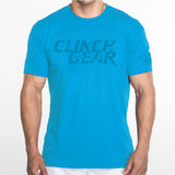 Clinch Gear Stacked – Crew Tee – Turquoise/Blue