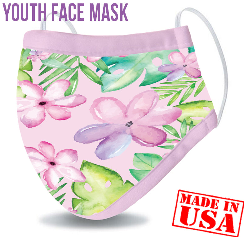 Youth Reusable Washable 3 Layer Protection Face Mask - Aloha