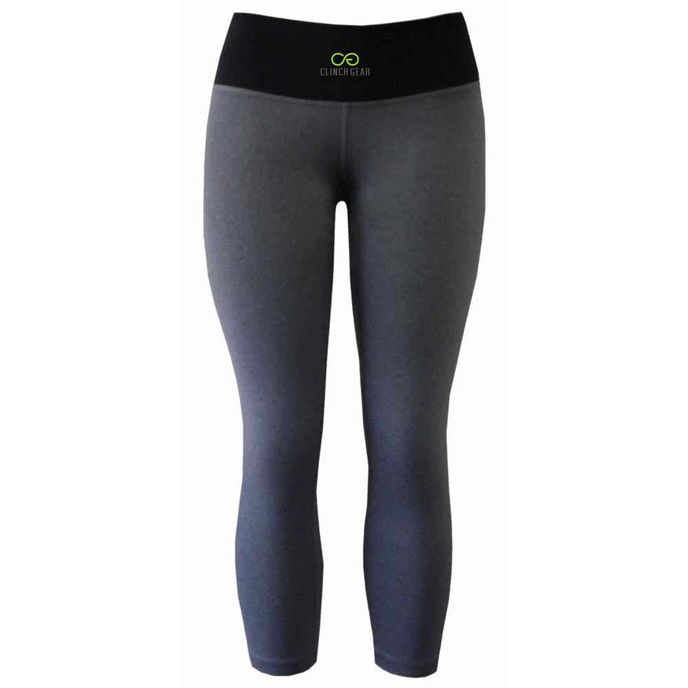 Cross Training Performance Capri Tights - Lux - Heather Gray - Lime Green - Clinch Gear