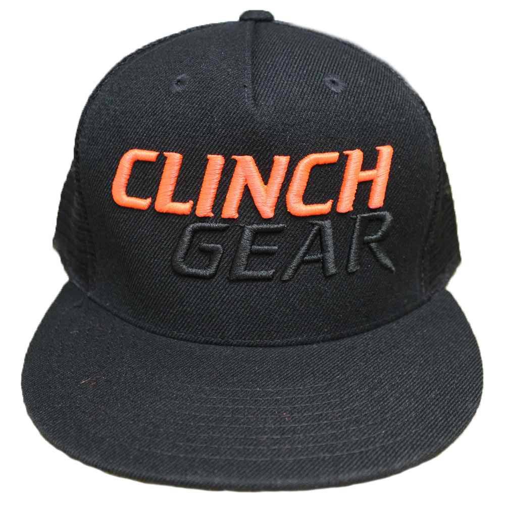 CG Stacked – Snapback Hat – Black – Electric Orange/Black - Clinch Gear